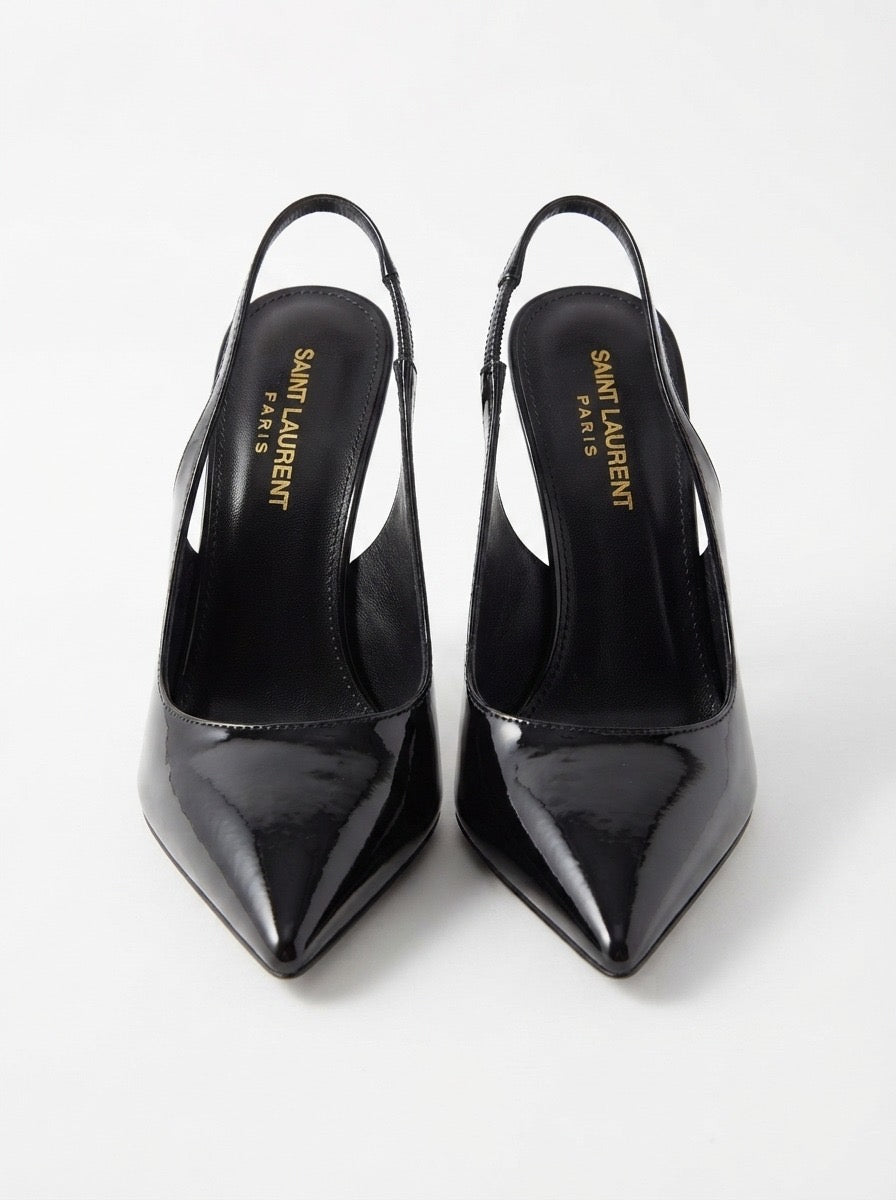 Saint Laurent Opyum 110 Patent Leather Slingback Pumps (Inspired)