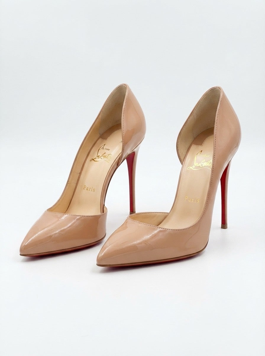 Christian Louboutin So Kate 120 Nude Patent-Leather Pumps