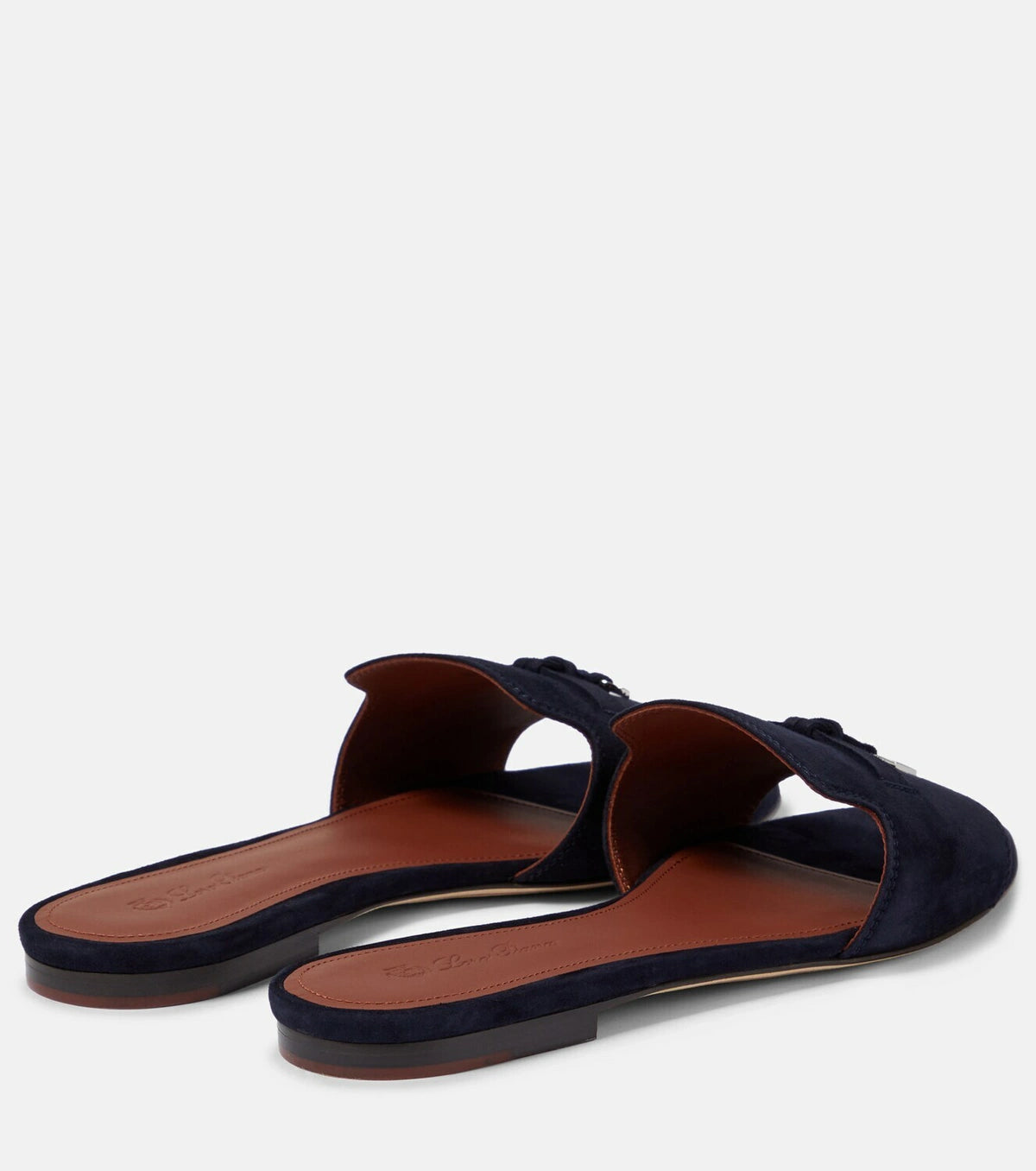 Black Suede Charm Slide Sandals