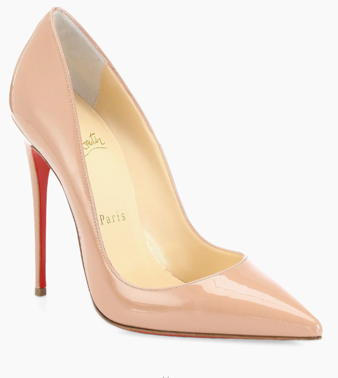 Christian Louboutin So Kate 120 Nude Patent-Leather Pumps