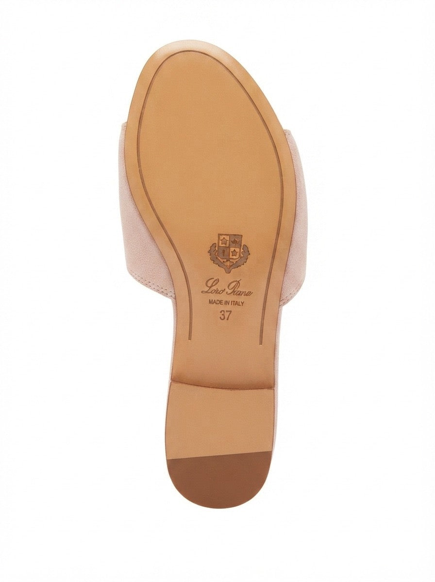 Blush Suede Charm Slide Sandals
