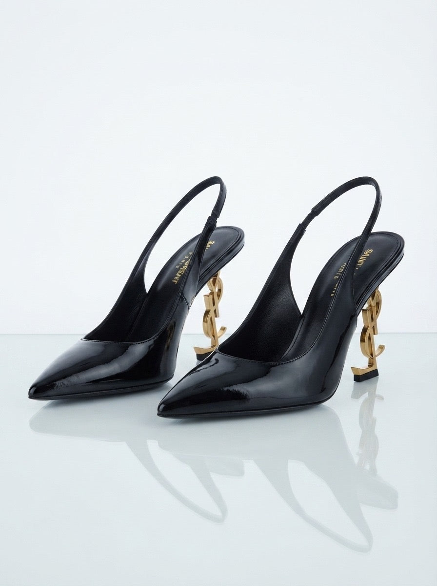 Saint Laurent Opyum 110 Patent Leather Slingback Pumps (Inspired)
